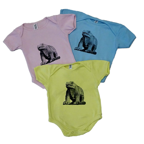 Screen Print Crystal Palace Dinosaur Baby Grow- Blue