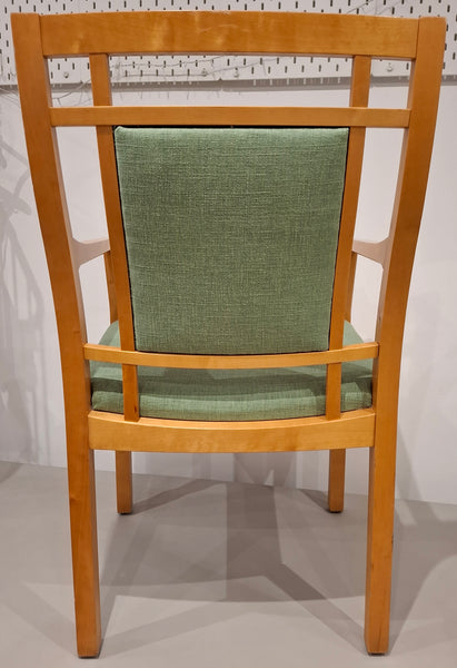 Vintage Art Deco inspired Carver Chair - Green Linen