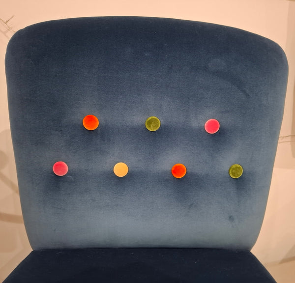 Vintage Cocktail chair in luxury blue velvet