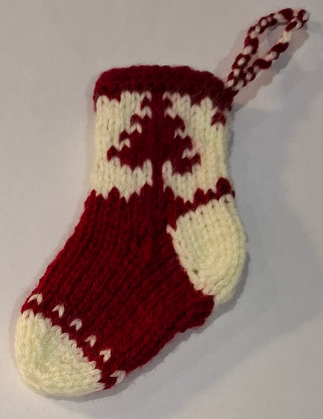 Handknitted Red Sock Hanging Decorations
