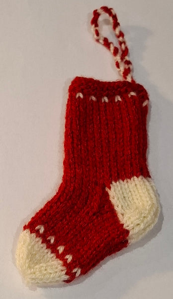 Handknitted Red Sock Hanging Decorations