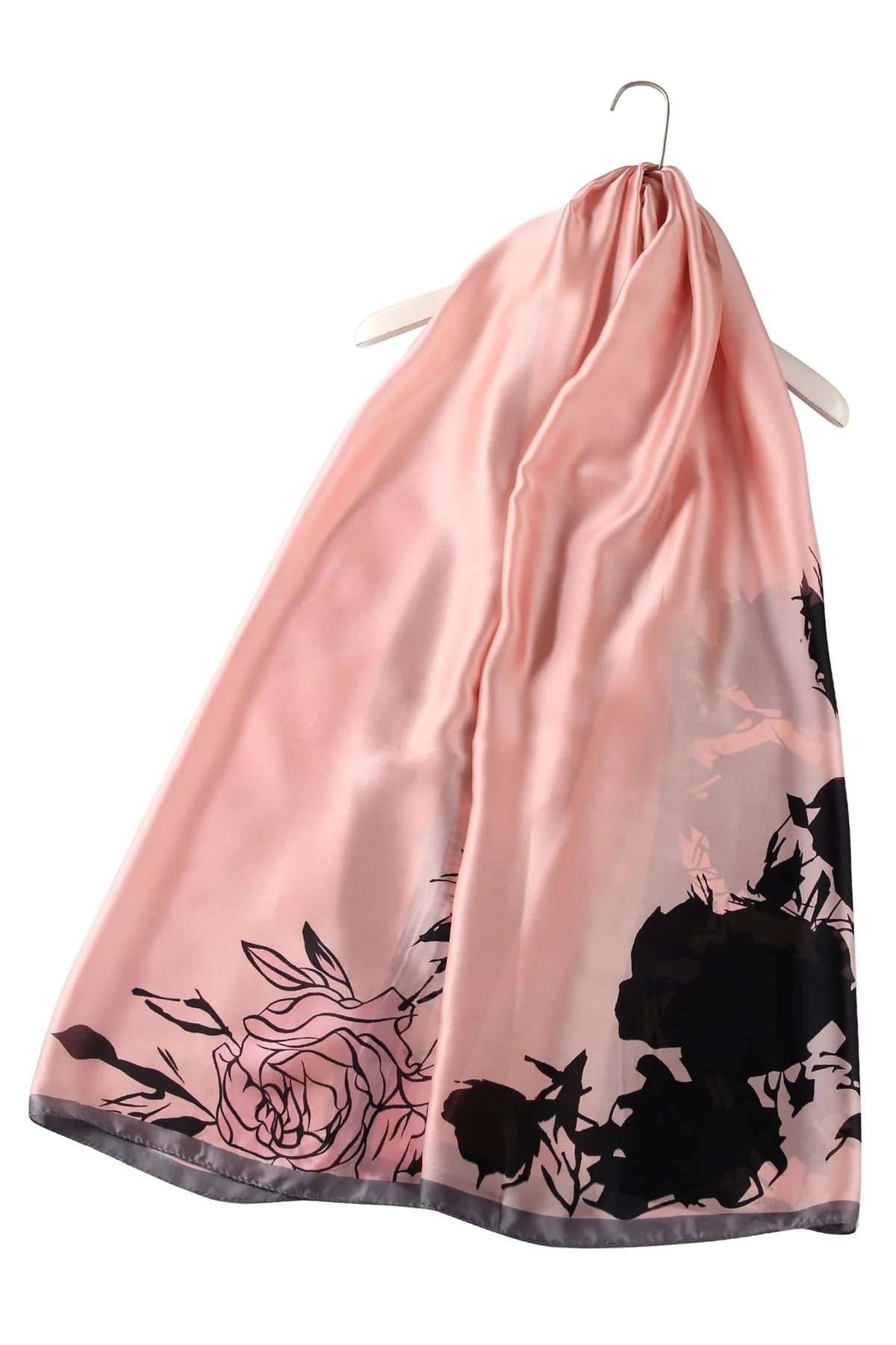 Luscious Rose Print Silk Scarf