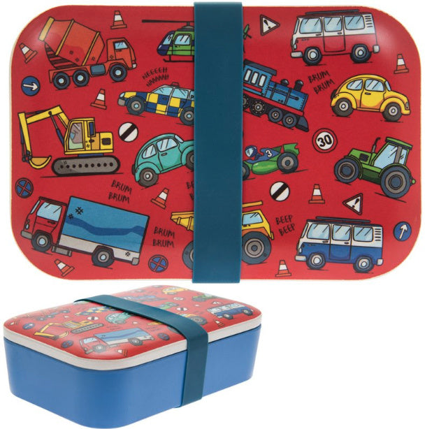 Child's Bamboo Bento Box- Vehicles