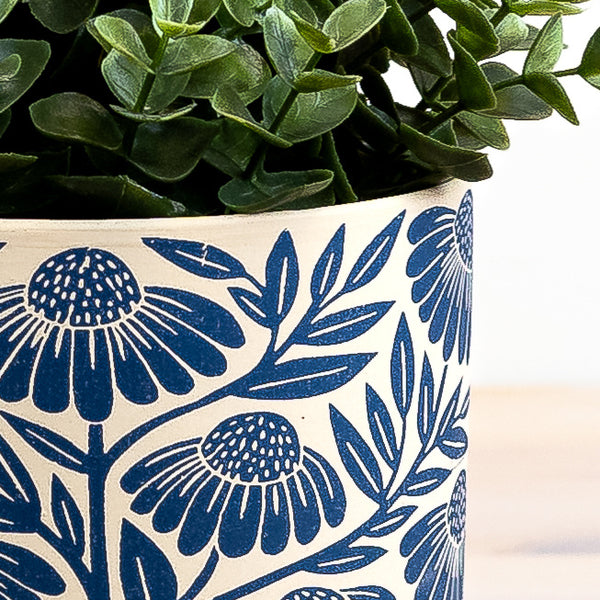 Blue Flower Planter - 10.5cm