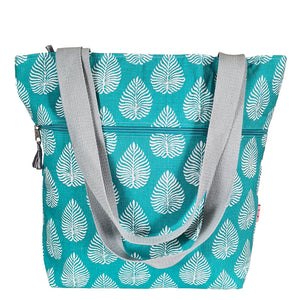 Tote Bag- Leaf Aqua
