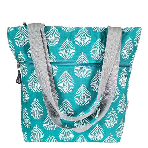 Tote Bag- Leaf Aqua