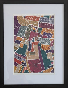 Beckenham Map - Framed A4 Print By Hazel East