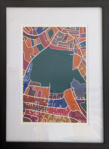 Beckenham Place Park Map - Framed A4 Print By Hazel East