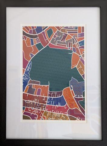 Beckenham Place Park Map - Framed A4 Print By Hazel East