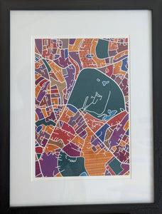 Crystal Palace Map - Framed A4 Print By Hazel East