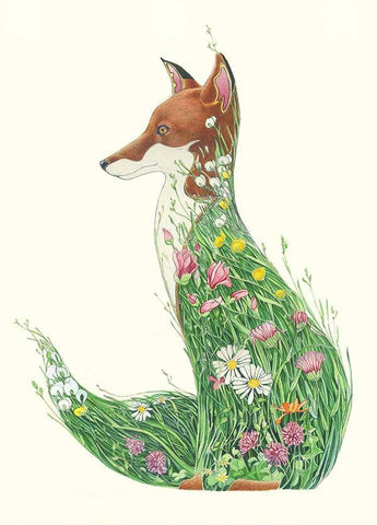 Fox in a Meadow - DM Greetings Card