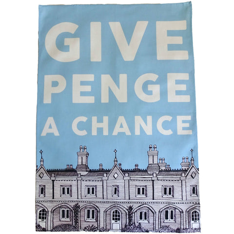 Zabby Allen Art Tea Towel- Give Penge a Chance