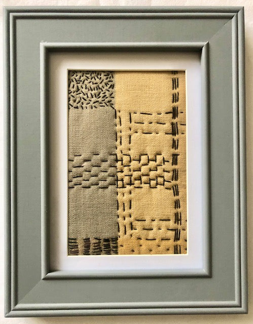 Framed Embroidery -  Inspired by Kantha 1 by Teri Berkengoff