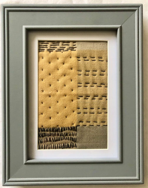 Framed Embroidery -  Inspired by Kantha 2 by Teri Berkengoff