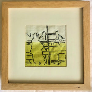 Framed Embroidery- Blackfriars Station by Teri Berkengoff