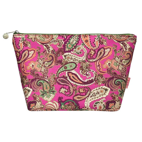 Large Cosmetic Purse - Paisley - Pink