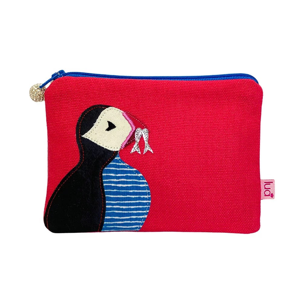 Applique Puffin Purse - Coral