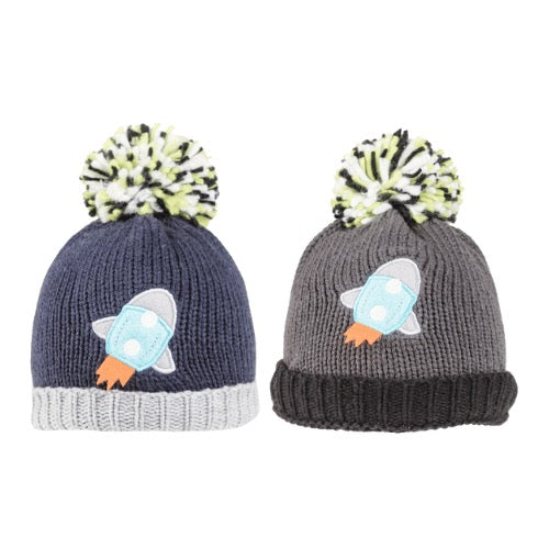 Rocket Bobble Hat with Fleece Lining