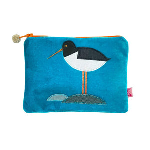 Velvet Purse - Oystercatcher - Aqua Blue