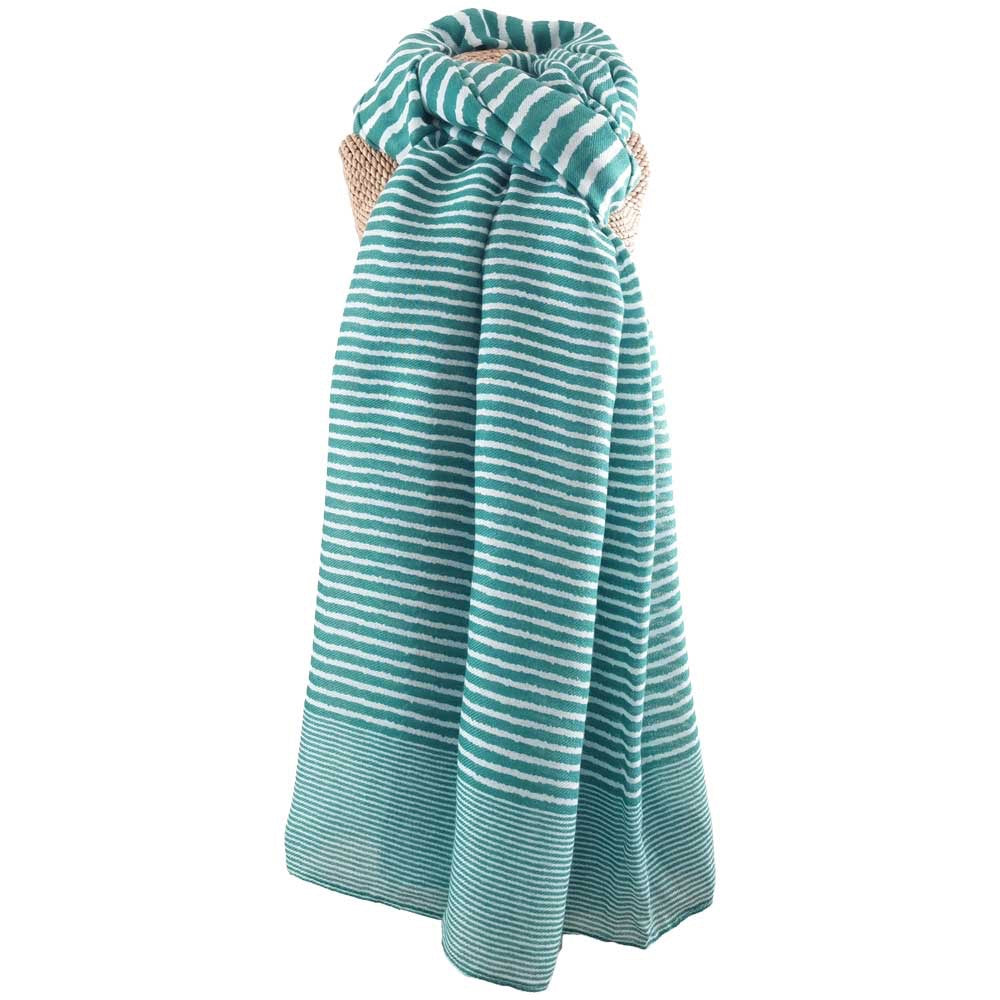 Cross Stripe Scarf- Green