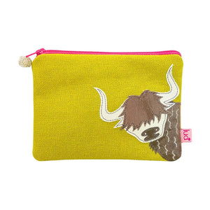 Applique Highland Cow Purse - Citrus Yellow