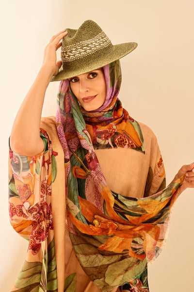Linen/Cotton Scarf - Botany Bliss - Lavender