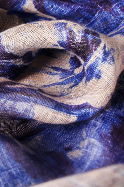 Linen/Cotton Scarf - China Blue Blooms