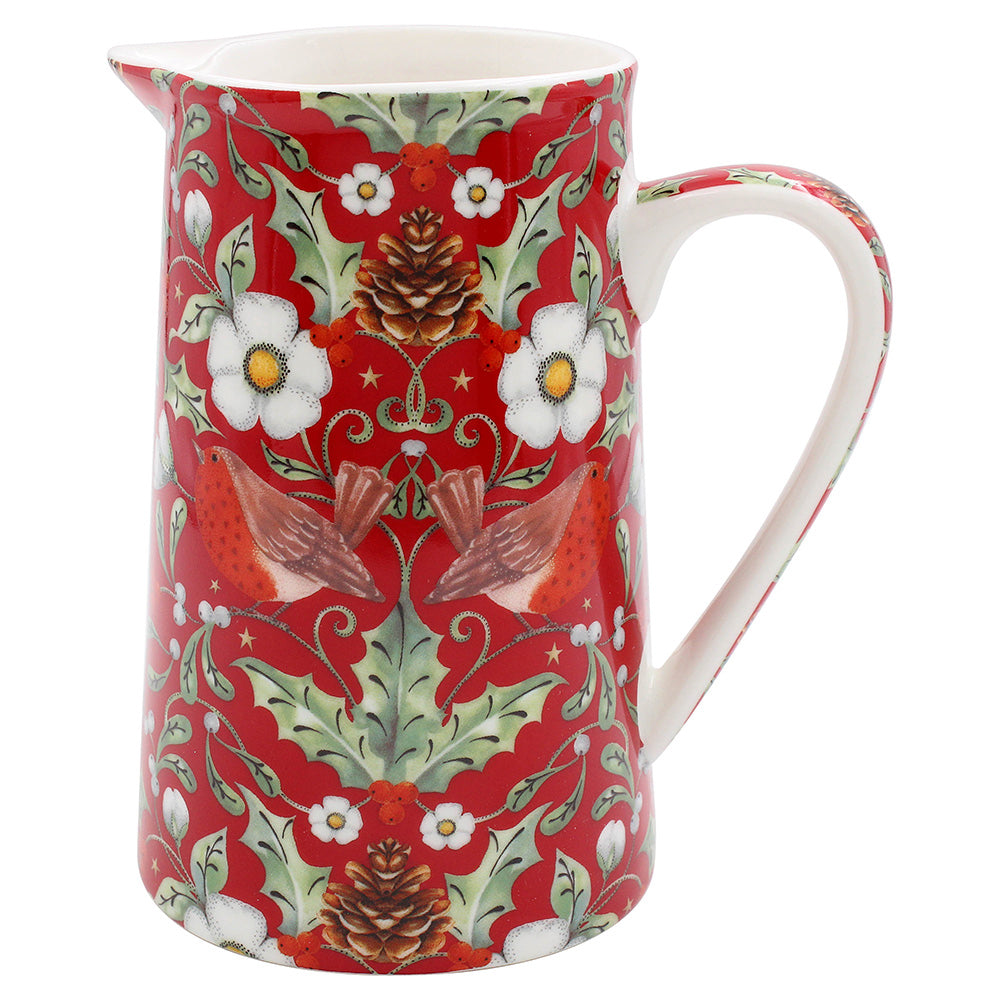 Christmas Berry Thief china Jug