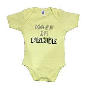 Screen Print Made in Penge Baby Grow- Yellow