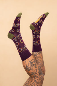 Mens Socks -  Commuter Bikes- Damson