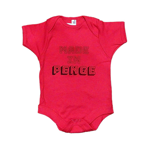 Screen Print Made in Penge Baby Grow-Red