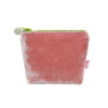 Mini Velvet Purse- Rosette Pink/green zip