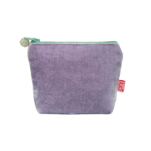 Mini Velvet Purse- Mauve/green zip