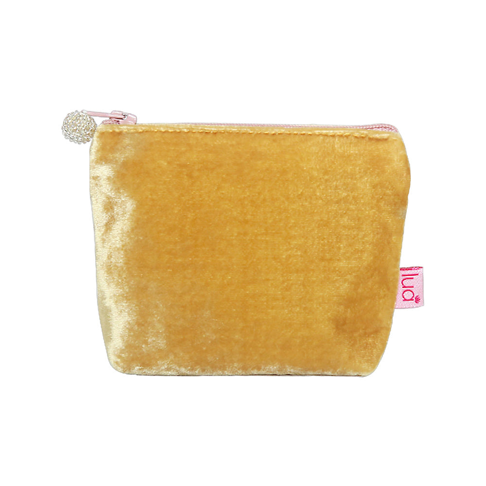 Copy of Mini Velvet Purse- Mustard/pink zip