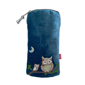 Velvet Glasses Purse- Appliquéd Owl