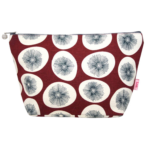 Large Cosmetic Purse - Dandelion Burgundy