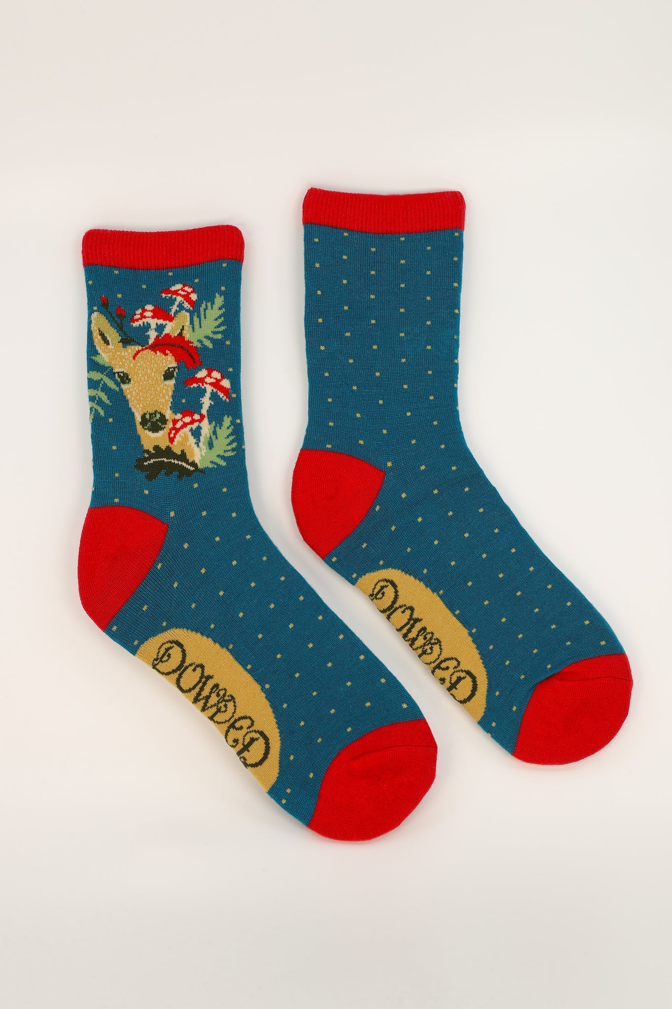 Doe & Toadstool Ankle Socks- Teal