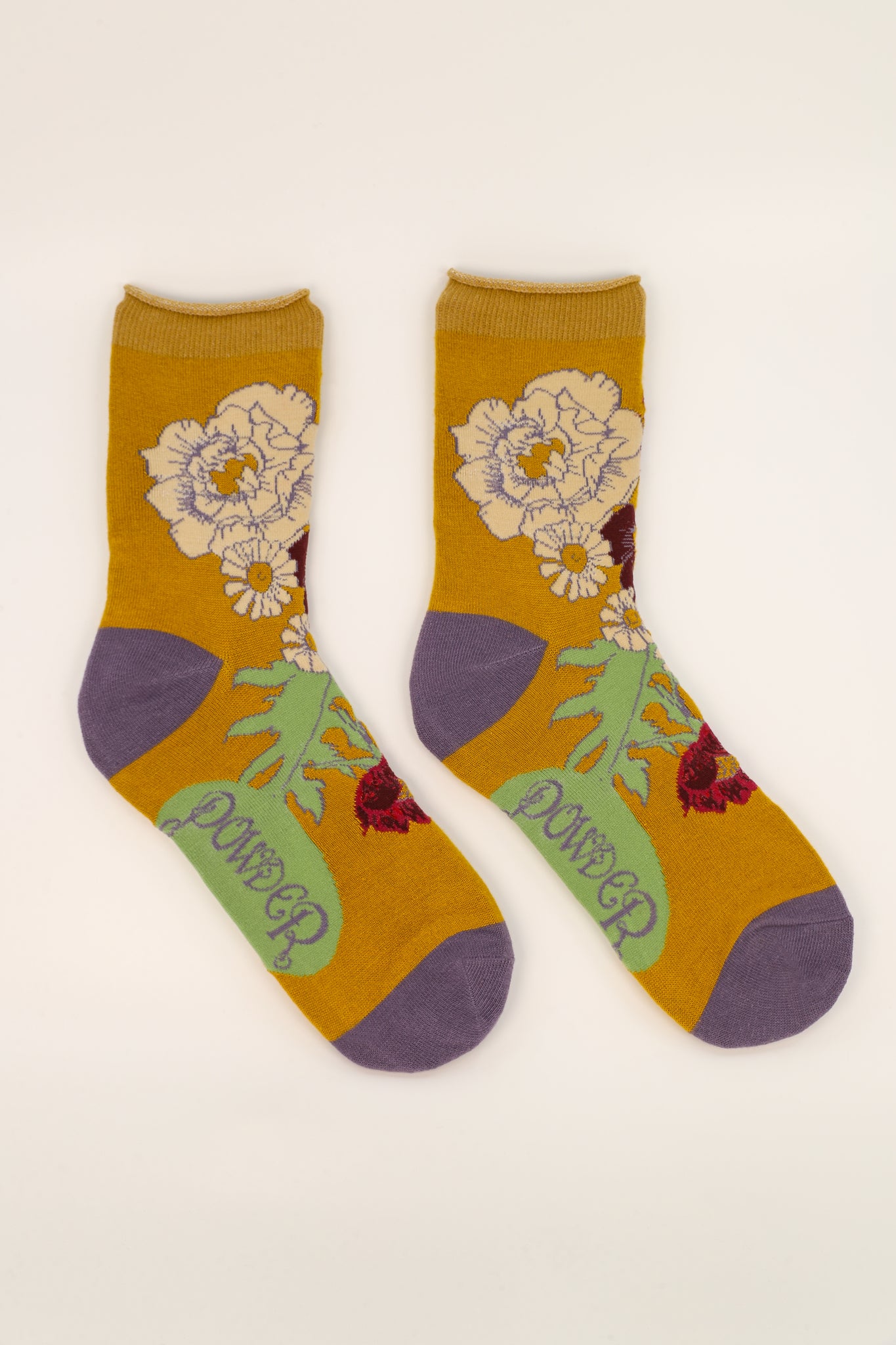 Wild Woodland Ankle Socks Mustard