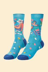 Blue Birdy Ankle Socks