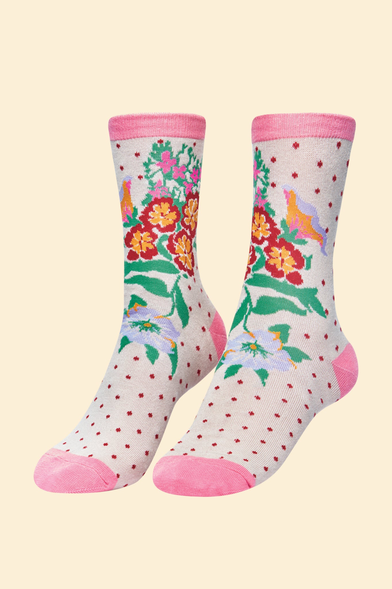 Cream Posie Ankle Socks