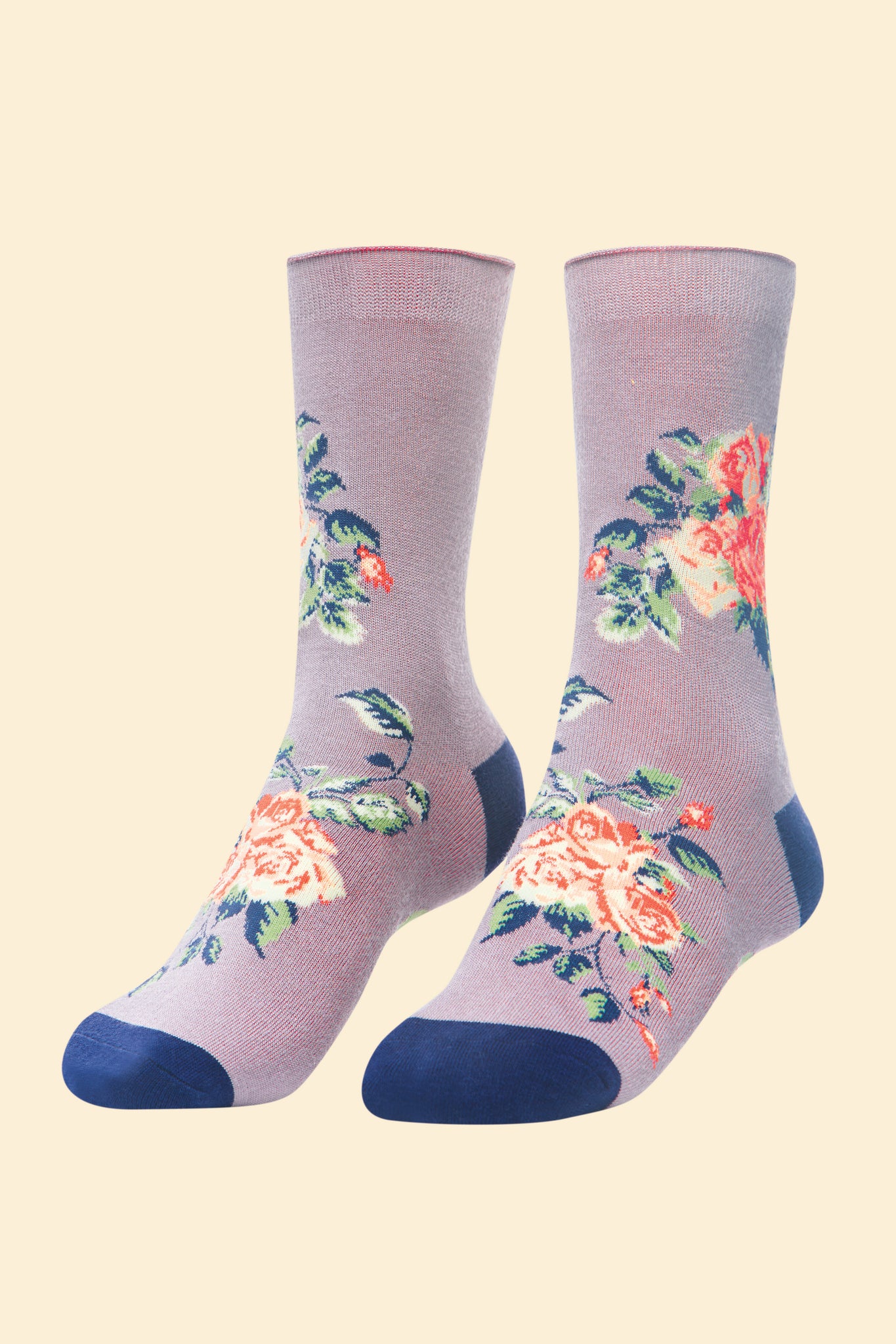 Floral Vines Ankle Socks- Lavender