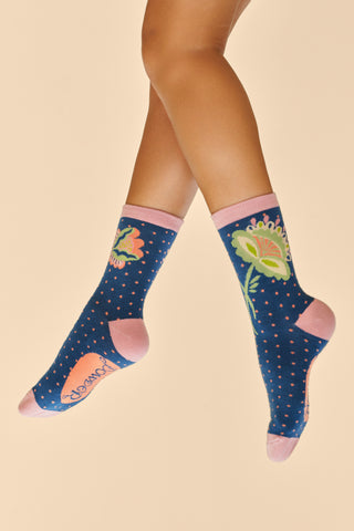 Ankle Socks Scandinavian Stems, Navy