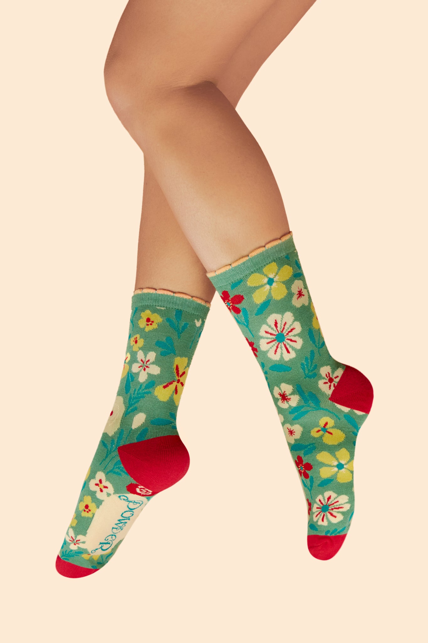 Blooming Lovely Ankle Socks - Sage