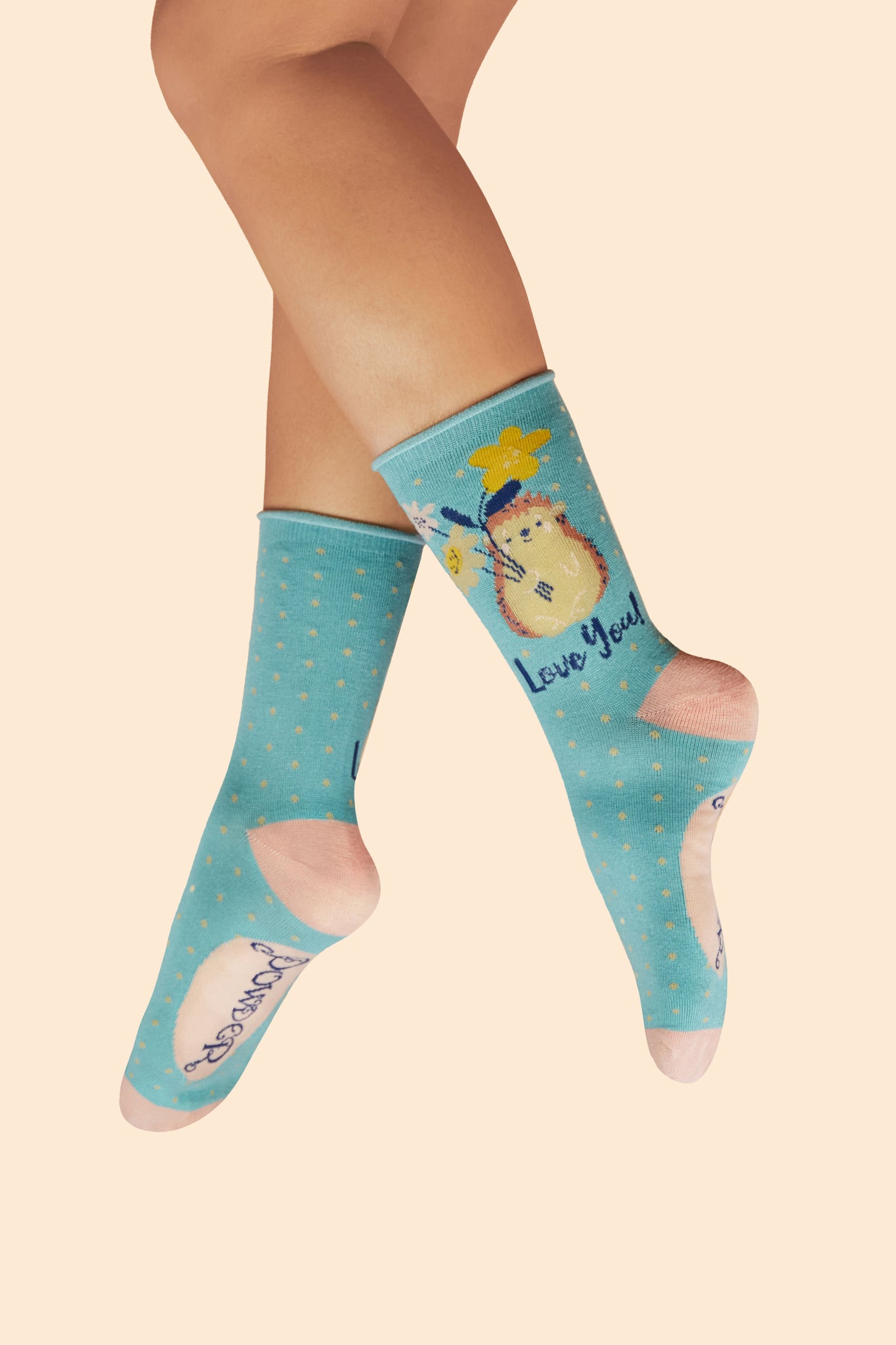 Ankle Socks Hedgehog Love, Blue