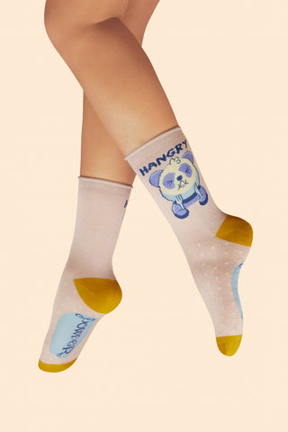 Ankle Socks Hangry Panda - Petal