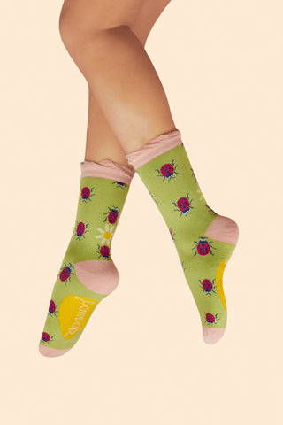 Ankle Socks Lovely Ladybirds - Fern