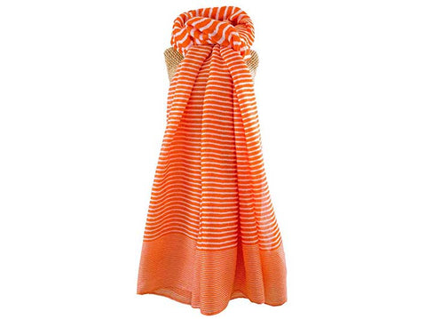 Cross Stripe Scarf- Orange