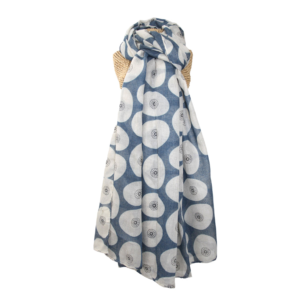 Oval Fig Scarf- Blue