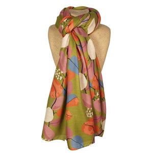 Leafy Bunch Scarf -Olive