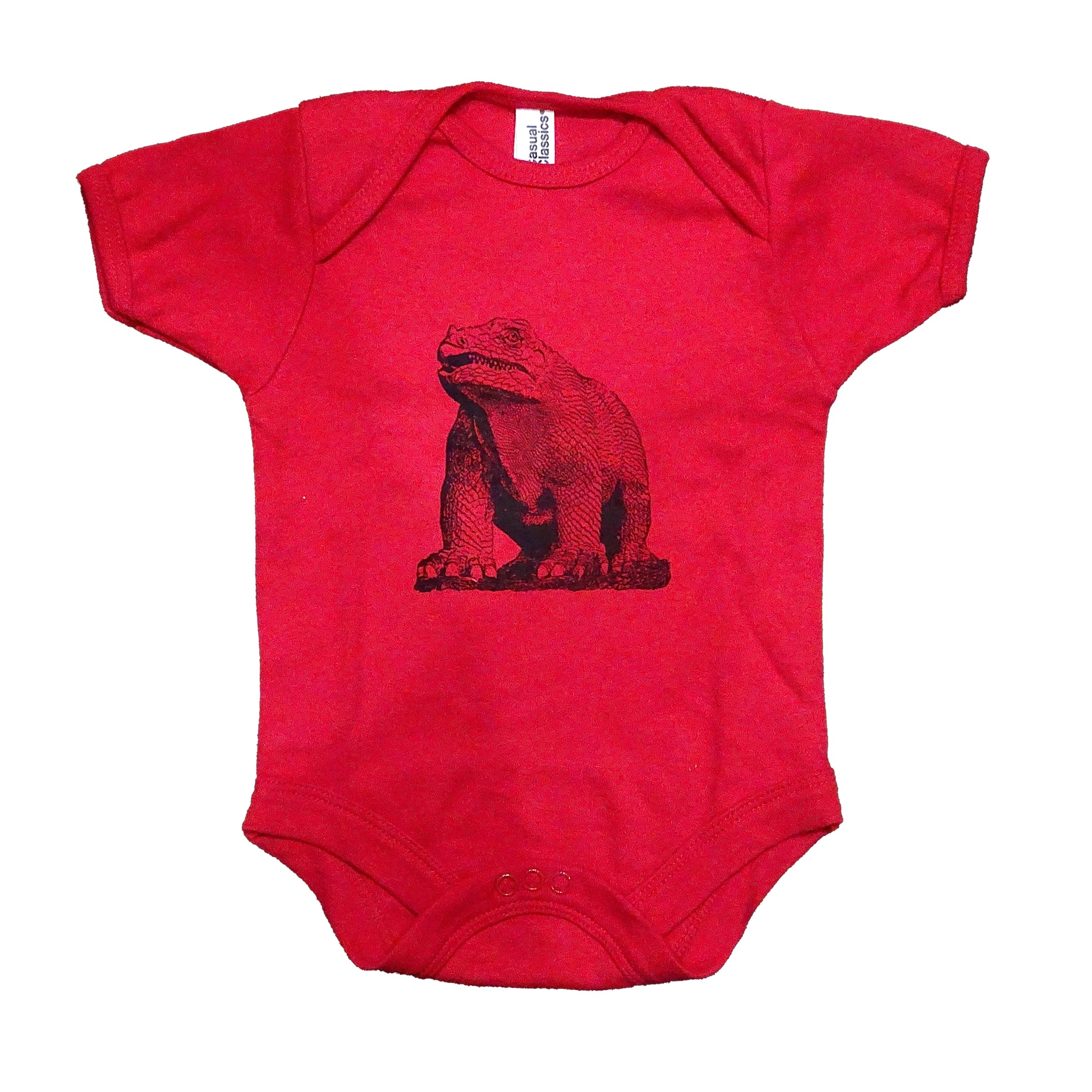 Screen Print Crystal Palace Dinosaur Baby Grow- Red